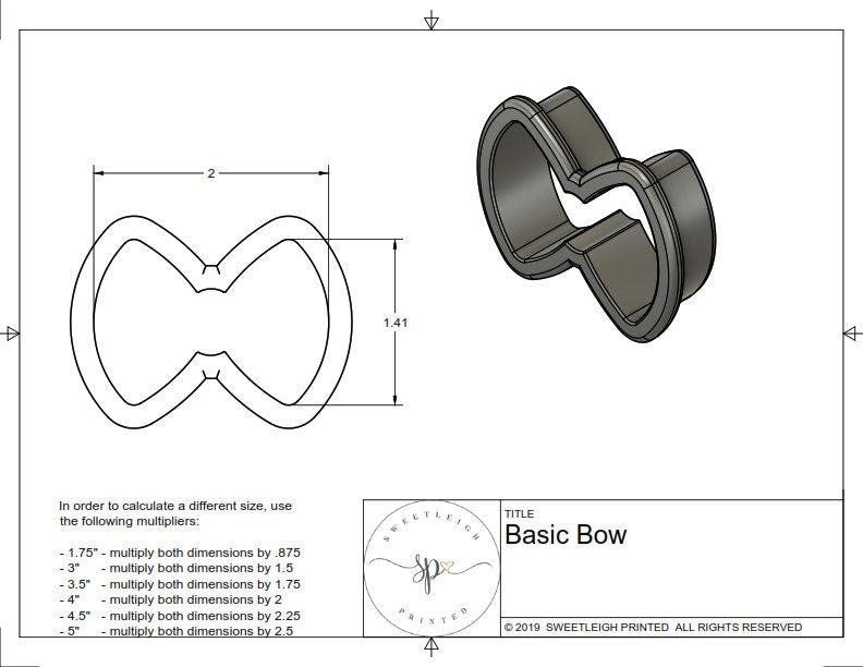 Basic Bow Cookie Cutter - Sweetleigh 