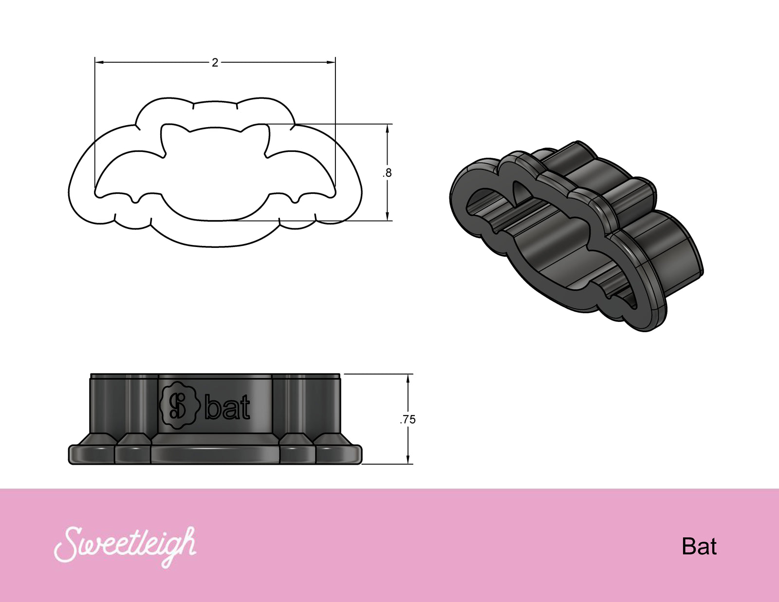 Bat Cookie Cutter - Sweetleigh 