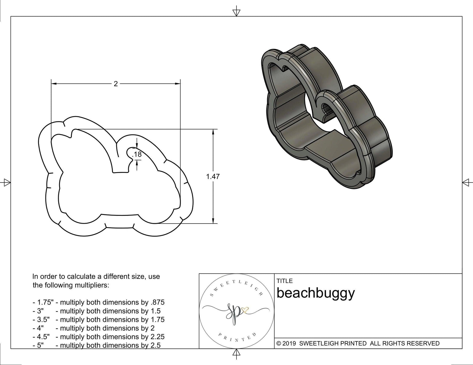 Beach Buggy Cookie Cutter - Sweetleigh 
