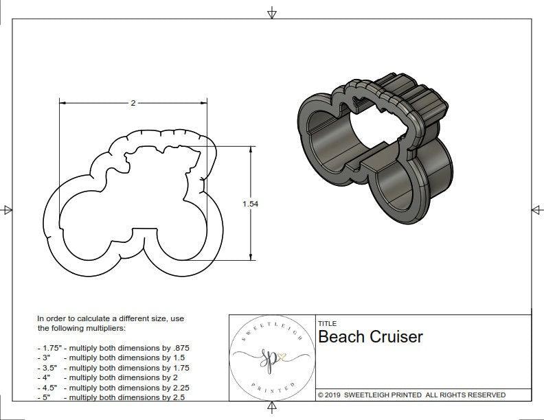 Beach Cruiser Cookie Cutter - Sweetleigh 