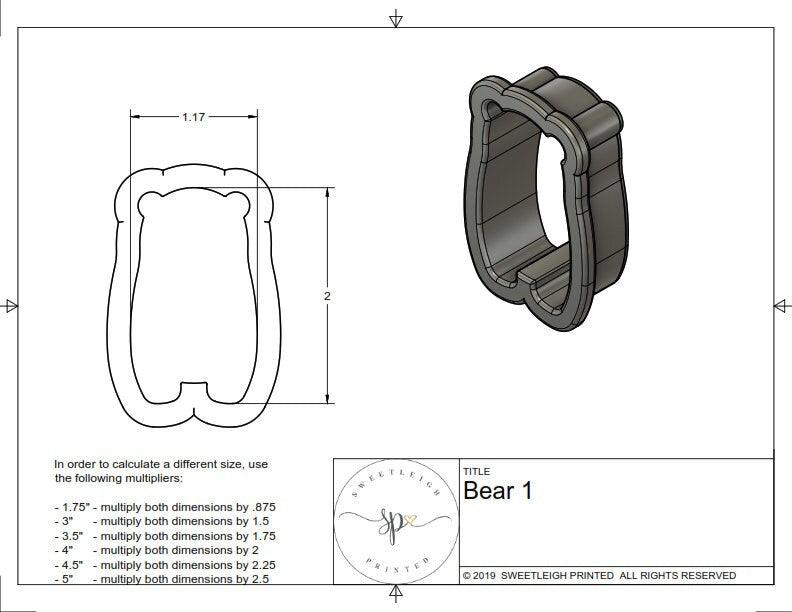 Bear 1 Cookie Cutter - Sweetleigh 