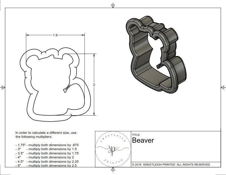 Beaver Cookie Cutter - Sweetleigh 