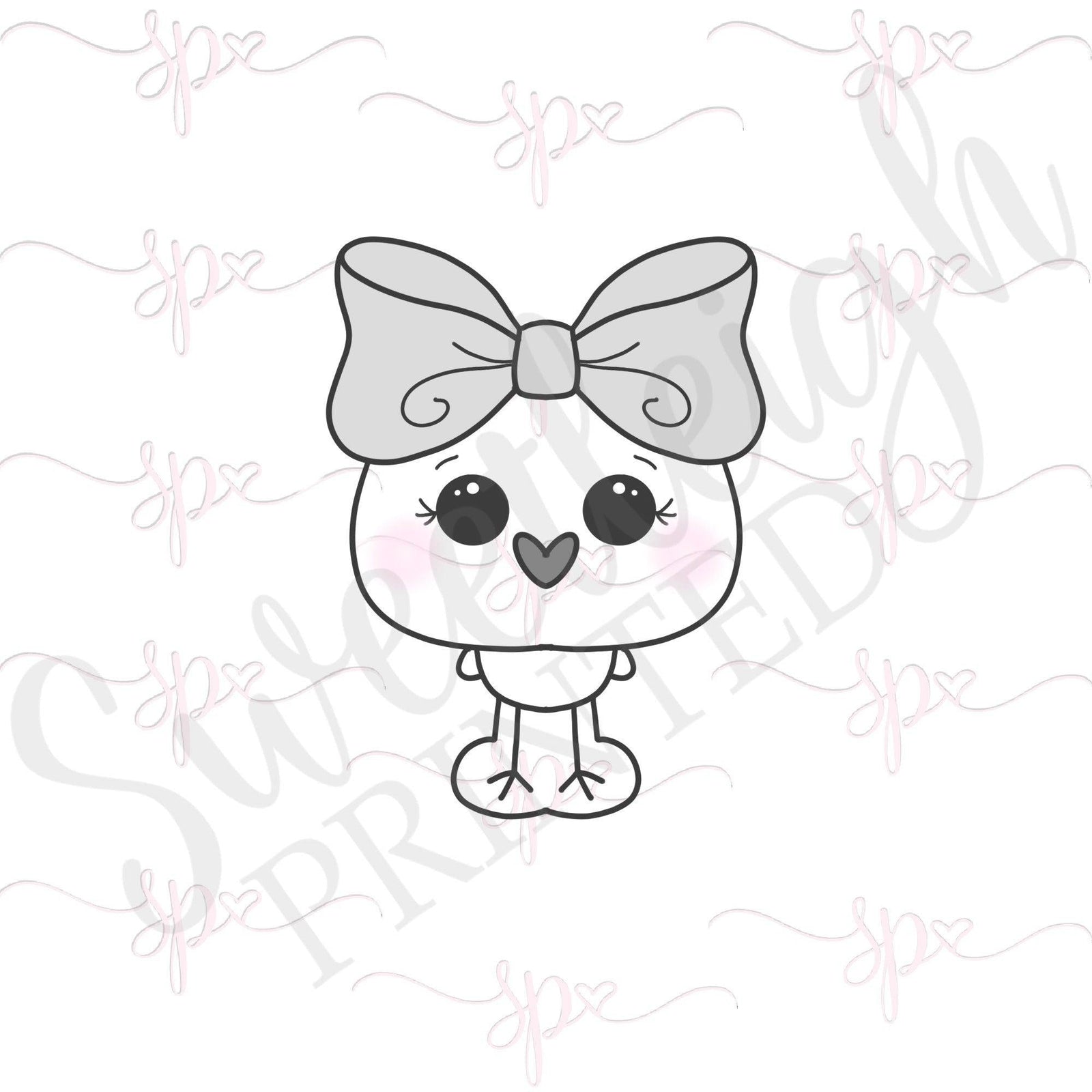 Big Bow Chick Cookie Cutter - Sweetleigh 