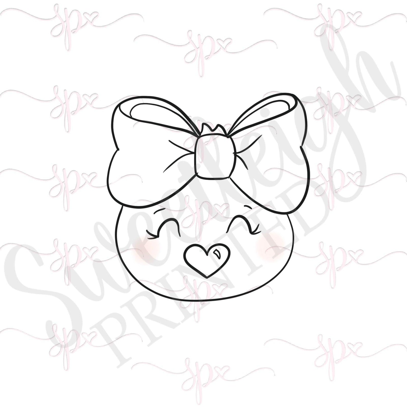 Big Bow Chick Face Cookie Cutter - Sweetleigh 