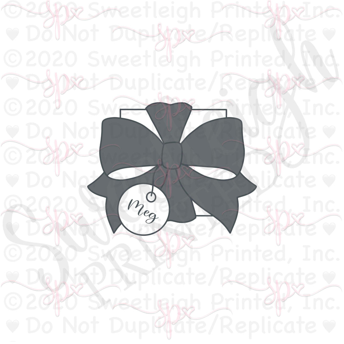 Big Bow Present with Tag Cookie Cutter - Sweetleigh 