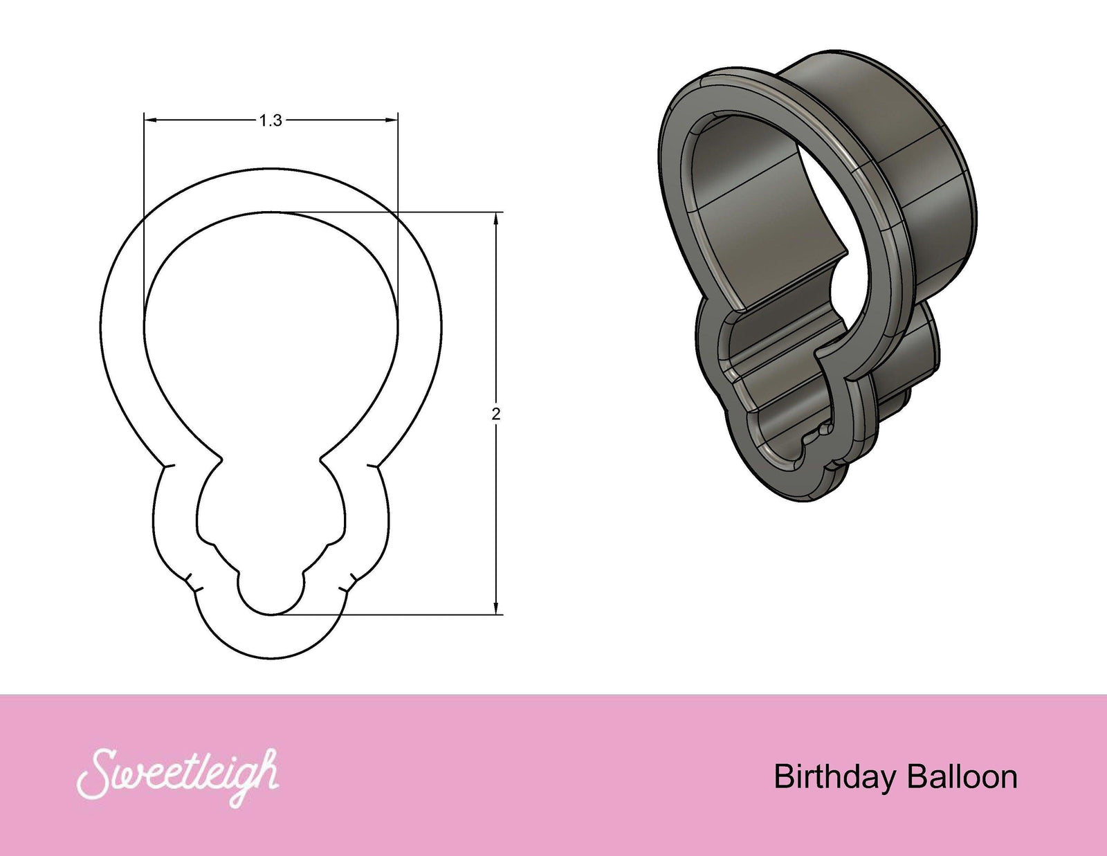 Birthday Balloon Cookie Cutter - Sweetleigh 