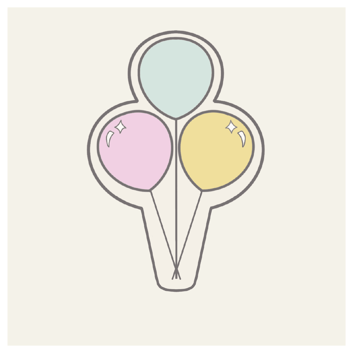 Birthday Balloons Cookie Cutter - Sweetleigh 