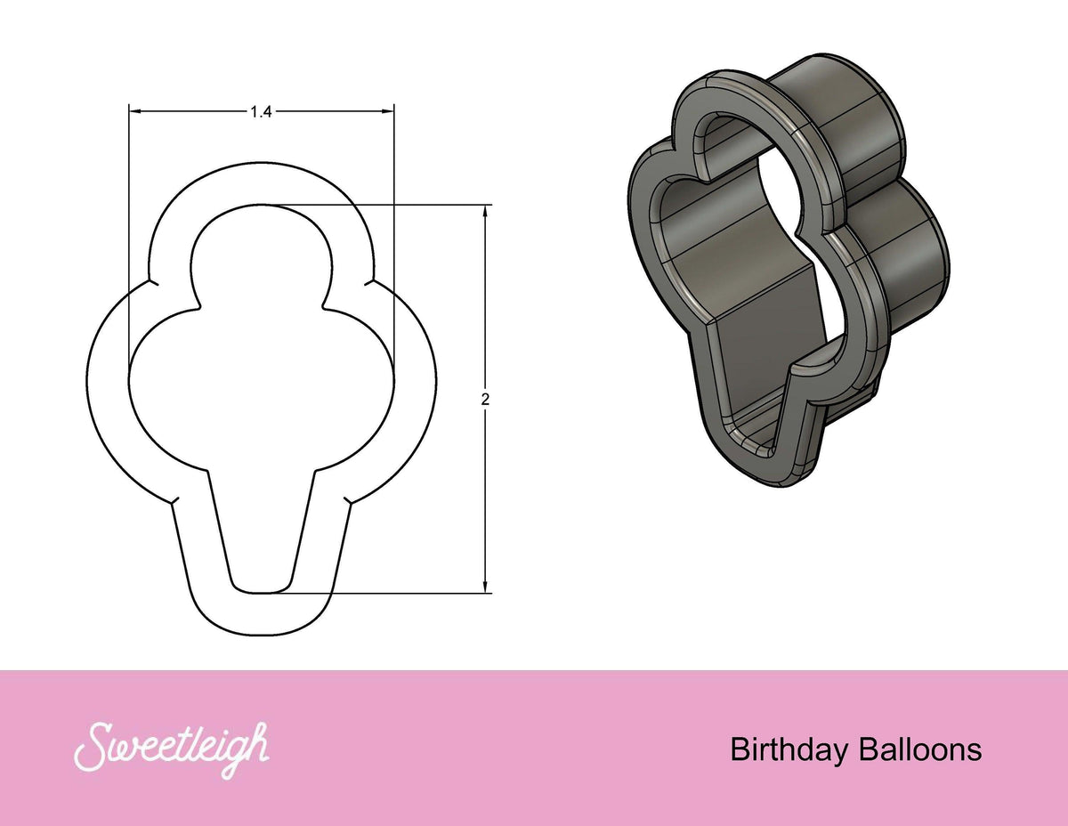 Birthday Balloons Cookie Cutter - Sweetleigh 