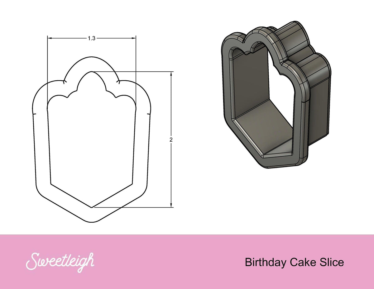 Birthday Cake Slice Cookie Cutter - Sweetleigh 