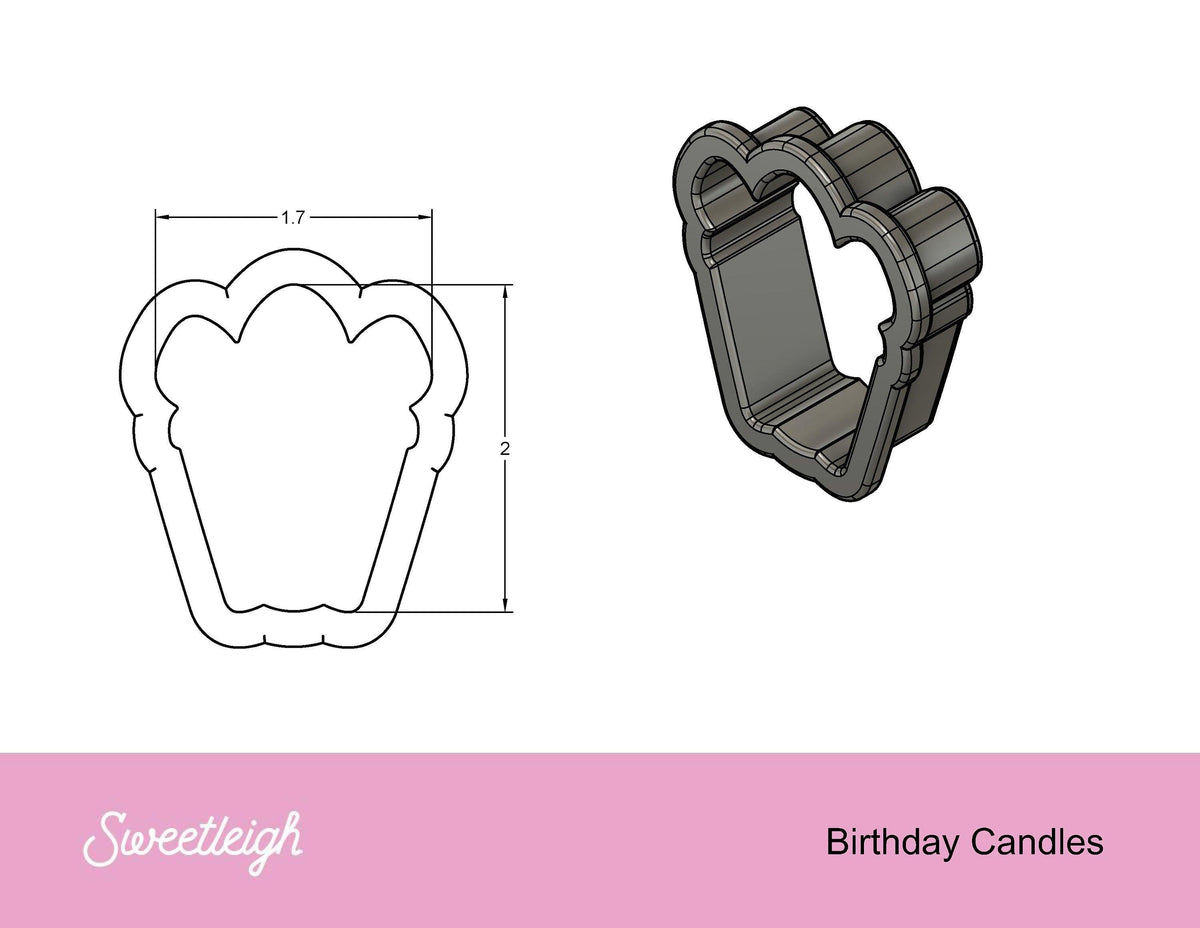 Birthday Candles Cookie Cutter - Sweetleigh 