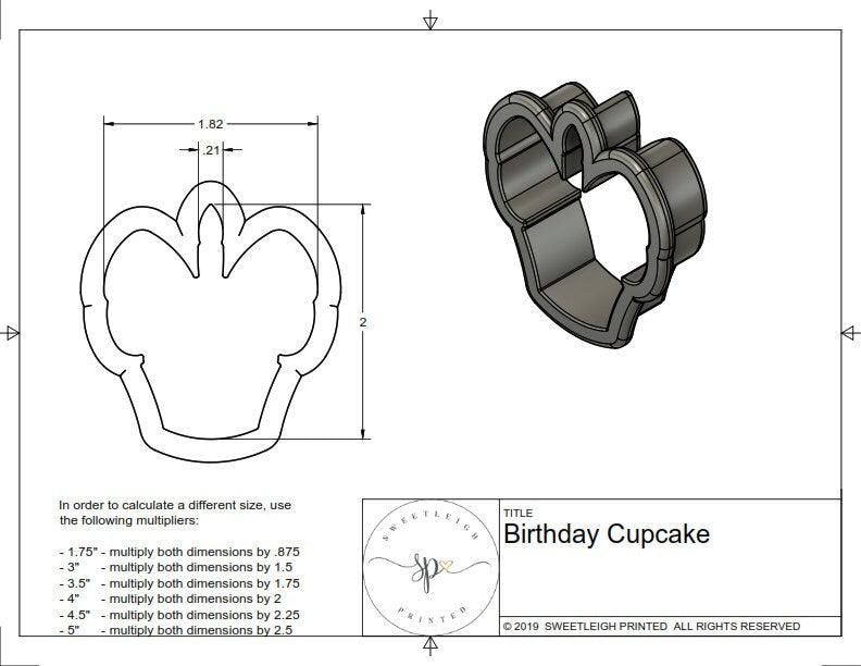 Birthday Cupcake Cookie Cutter by Lady Milkstache - Sweetleigh 