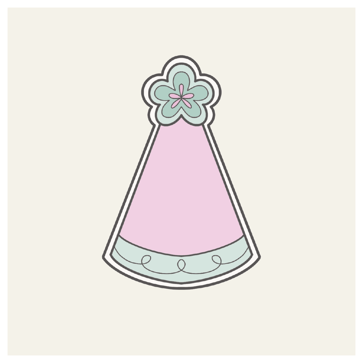 Birthday Party Hat 1 Cookie Cutter - Sweetleigh 