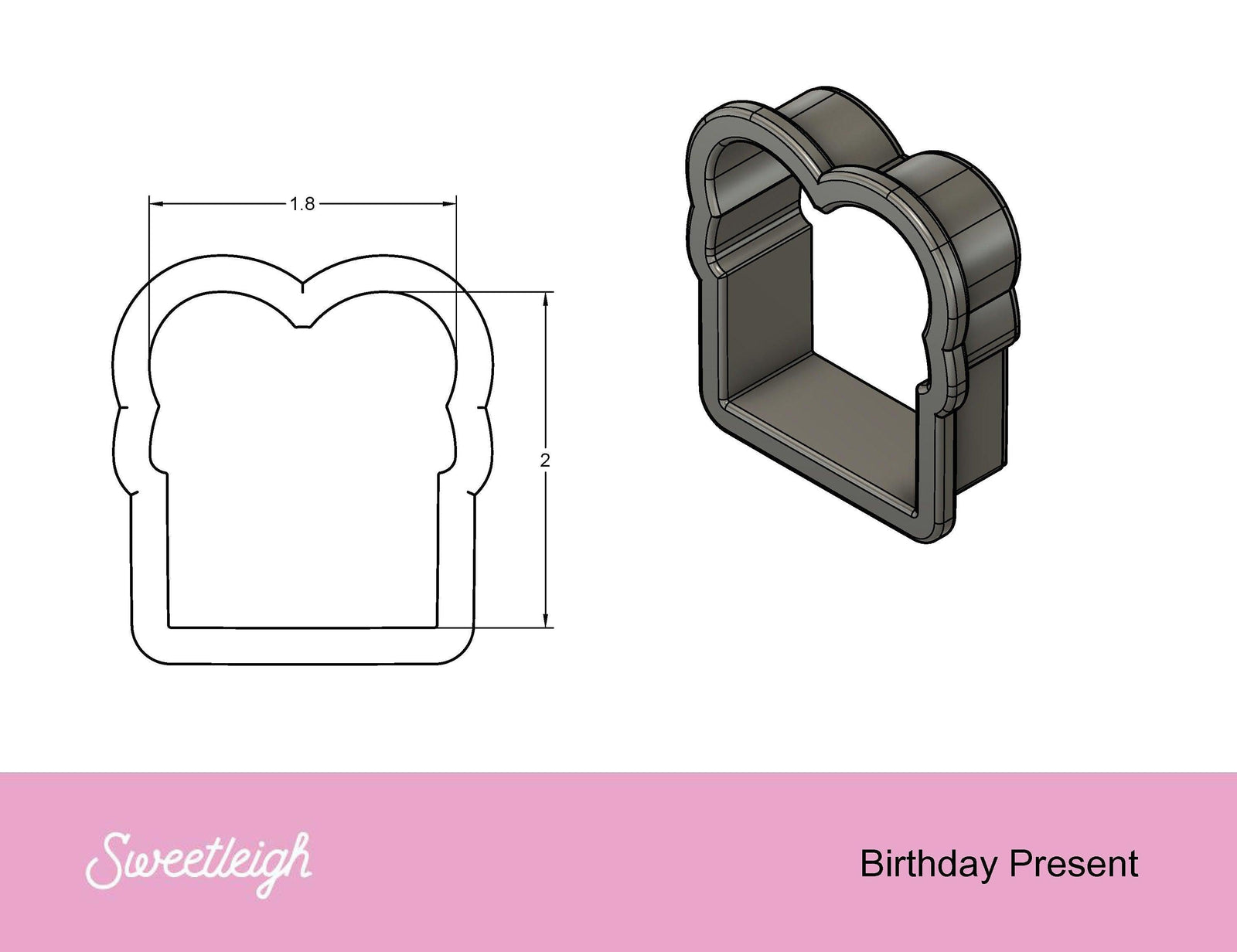 Birthday Present Cookie Cutter - Sweetleigh 