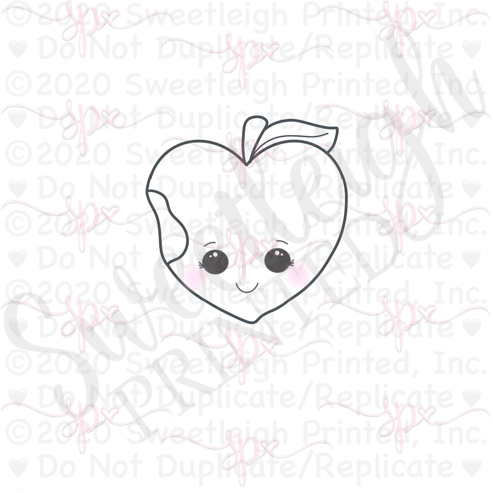 Bitten Peach Cookie Cutter - Sweetleigh 