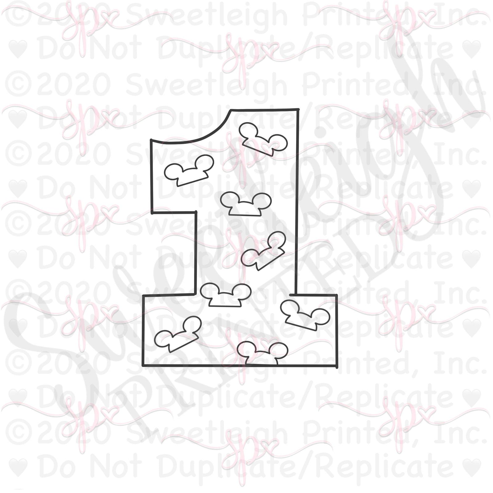 Block Number One Cookie Cutter - Sweetleigh 