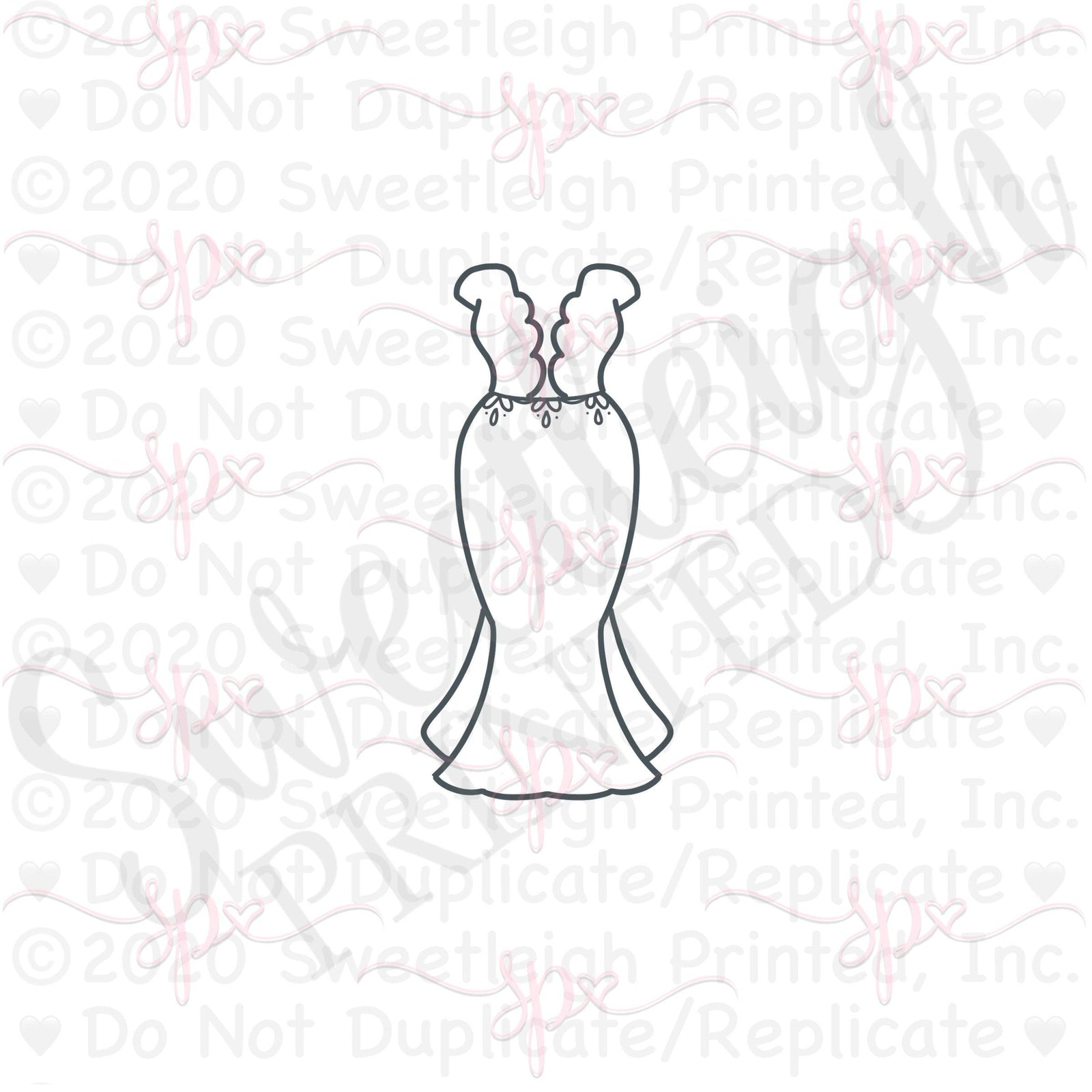 Bohemian Dress 2 Cookie Cutter - Sweetleigh 