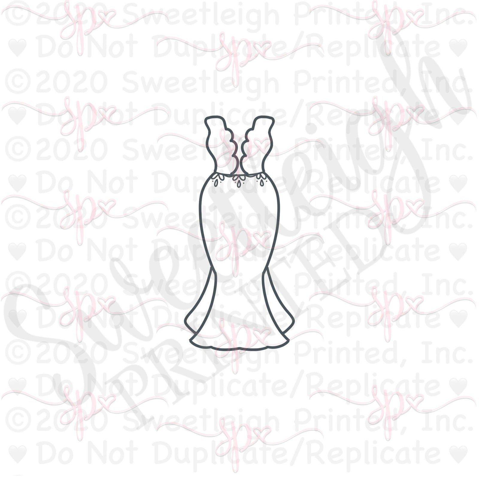 Bohemian Dress 3 Cookie Cutter - Sweetleigh 