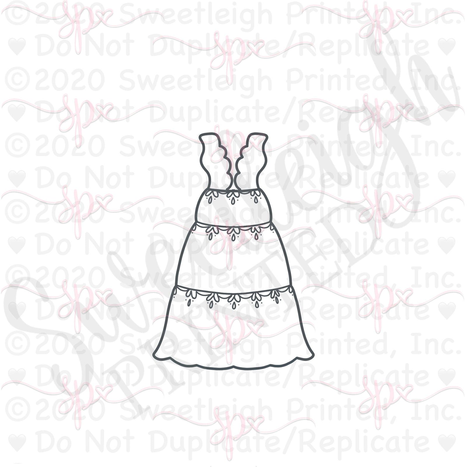 Bohemian Dress 4 Cookie Cutter - Sweetleigh 