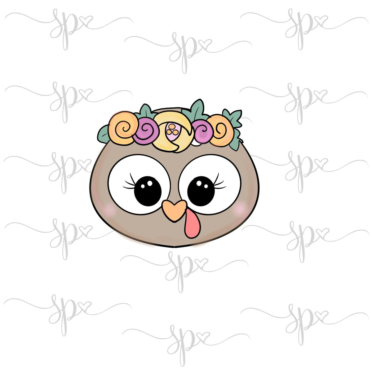Boho Turkey Face Cookie Cutter - Sweetleigh 
