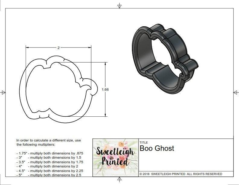 Boo Ghost Cookie Cutter - Sweetleigh 