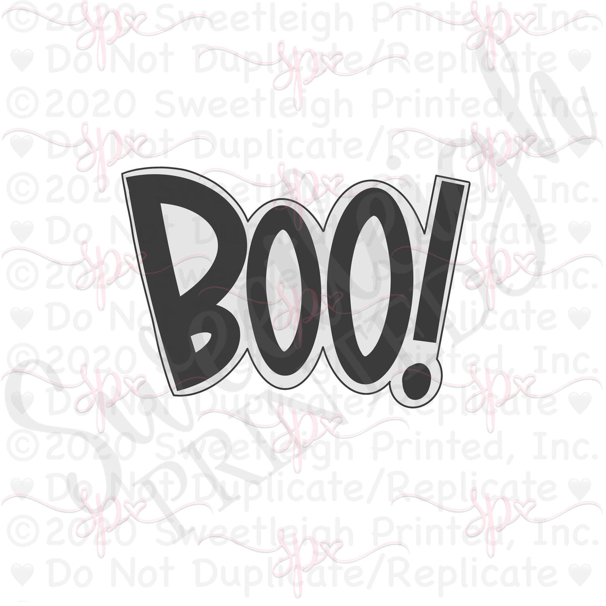 Boo! Hand Lettered Cookie Cutter - Sweetleigh 