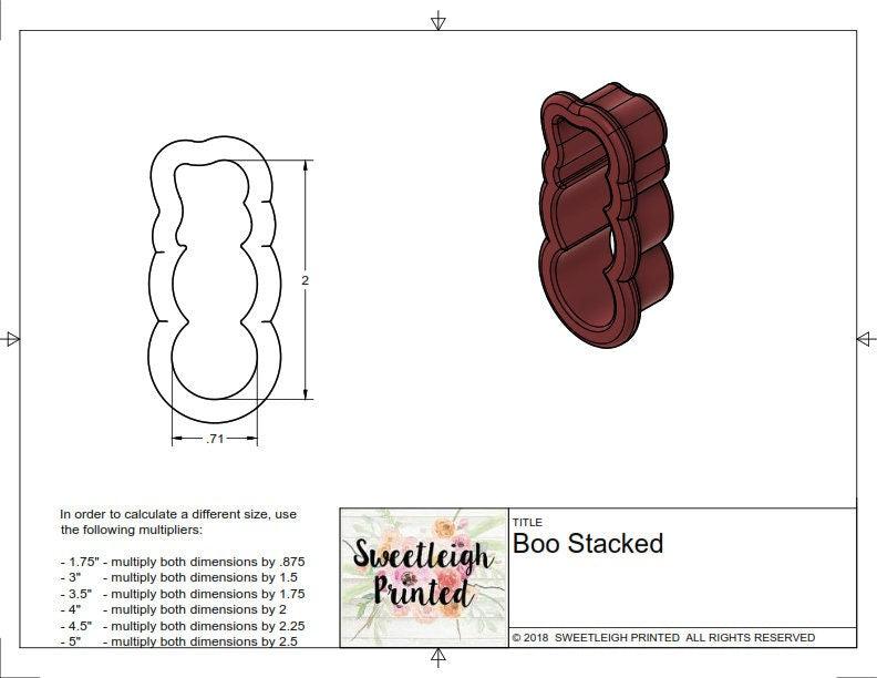 Boo Stack Cookie Cutter - Sweetleigh 