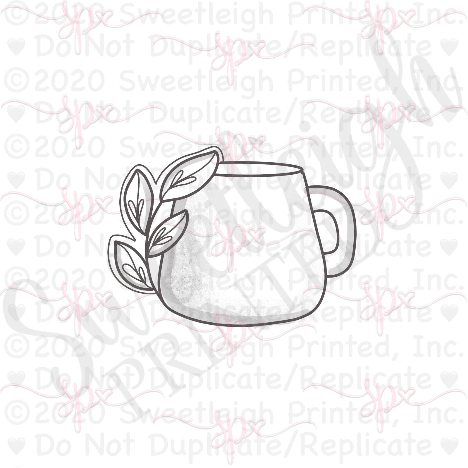 Botanical Clay Mug Cookie Cutter - Sweetleigh 