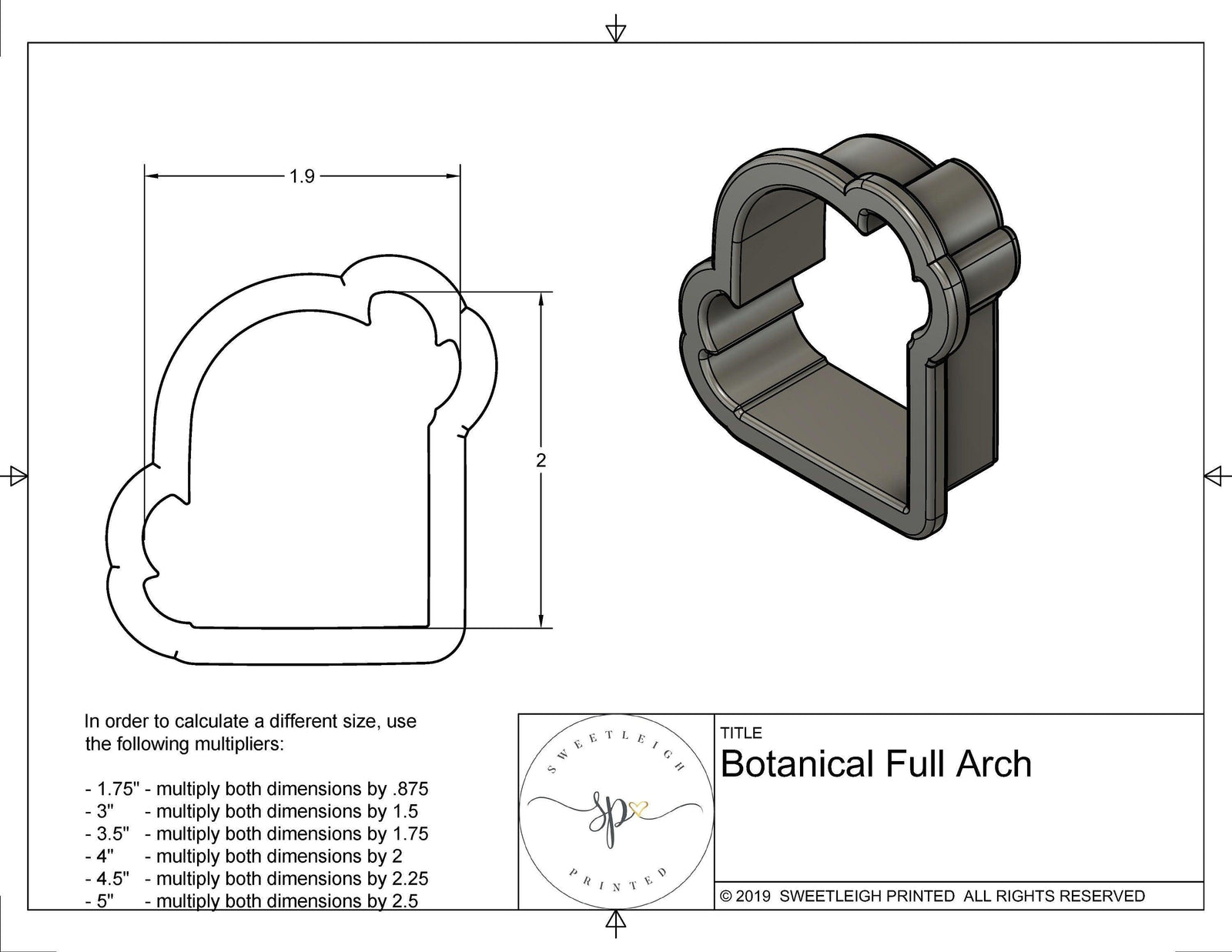 Botanical Full Arch Cookie Cutters - Sweetleigh 