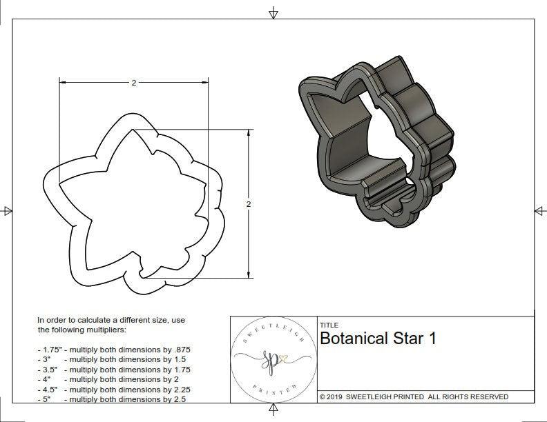 Botanical Star 1 Cookie Cutter - Sweetleigh 