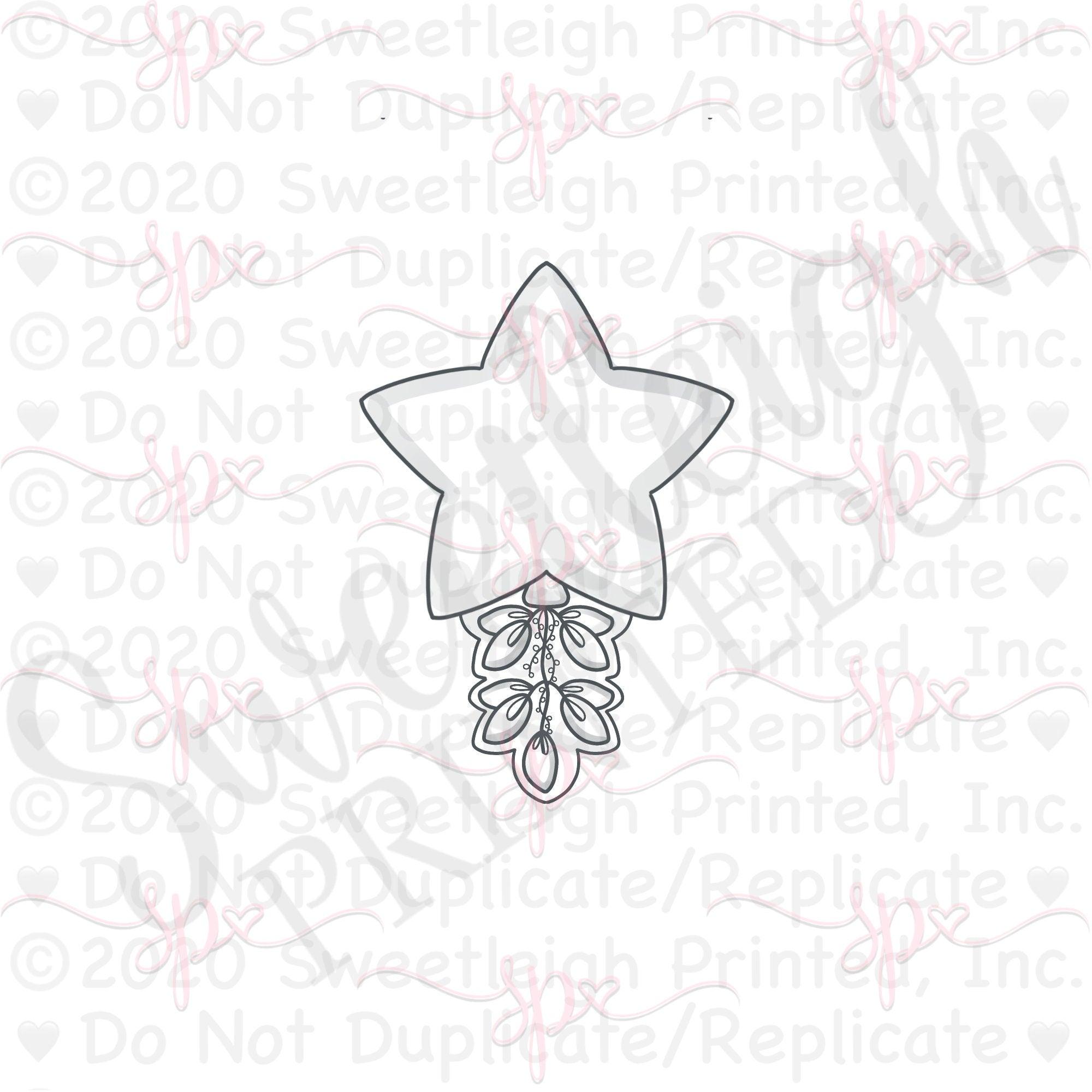 Botanical Star Balloon Cookie Cutter - Sweetleigh 