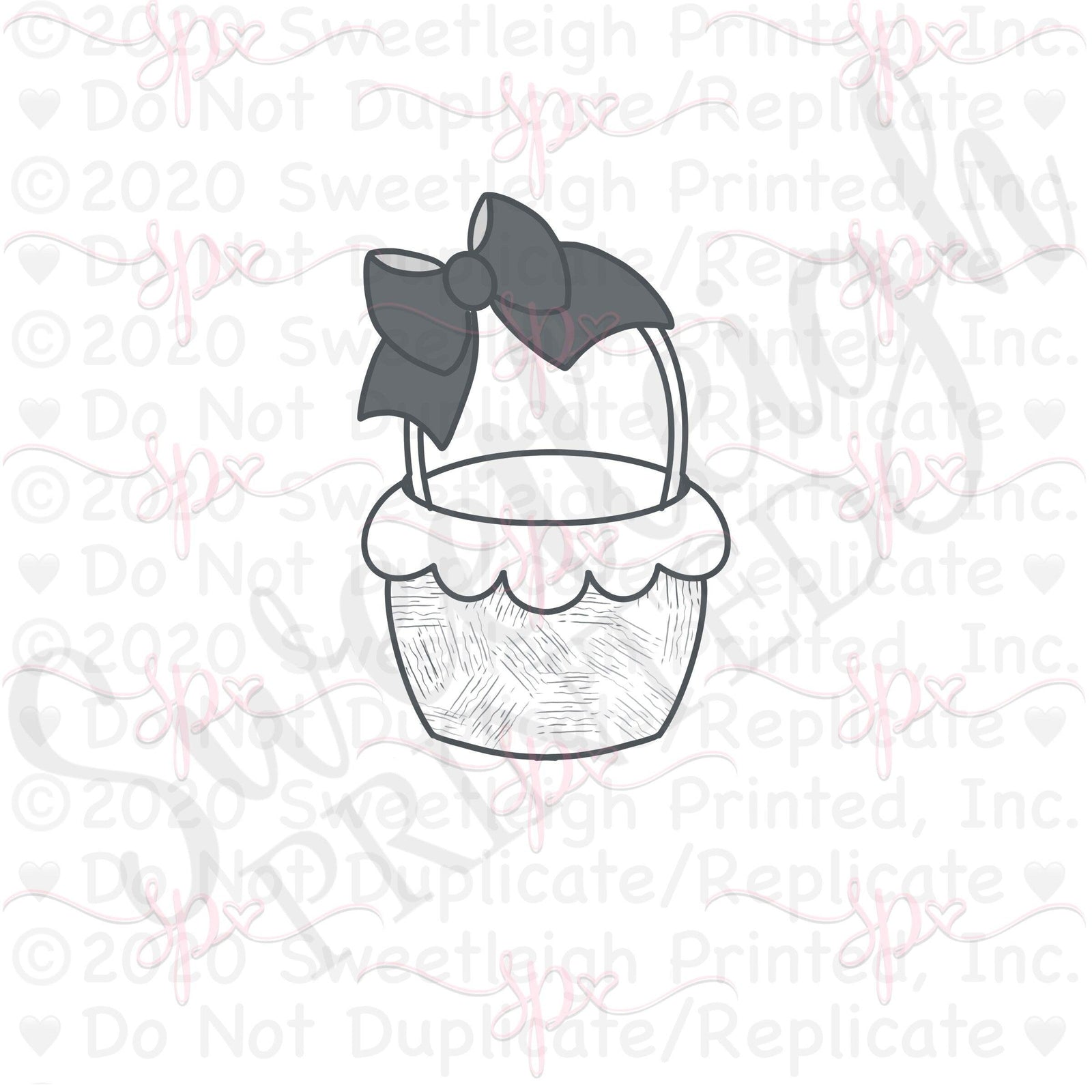 Bow Easter Basket Cookie Cutter - Sweetleigh 