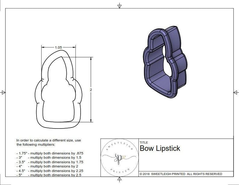 Bow Lipstick Cookie Cutter - Sweetleigh 