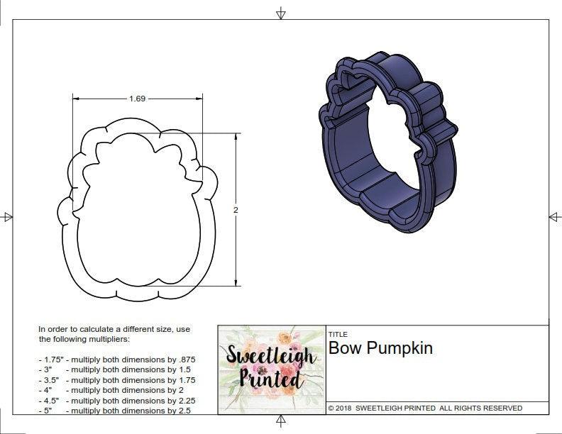 Bow Pumpkin Cookie Cutter - Sweetleigh 