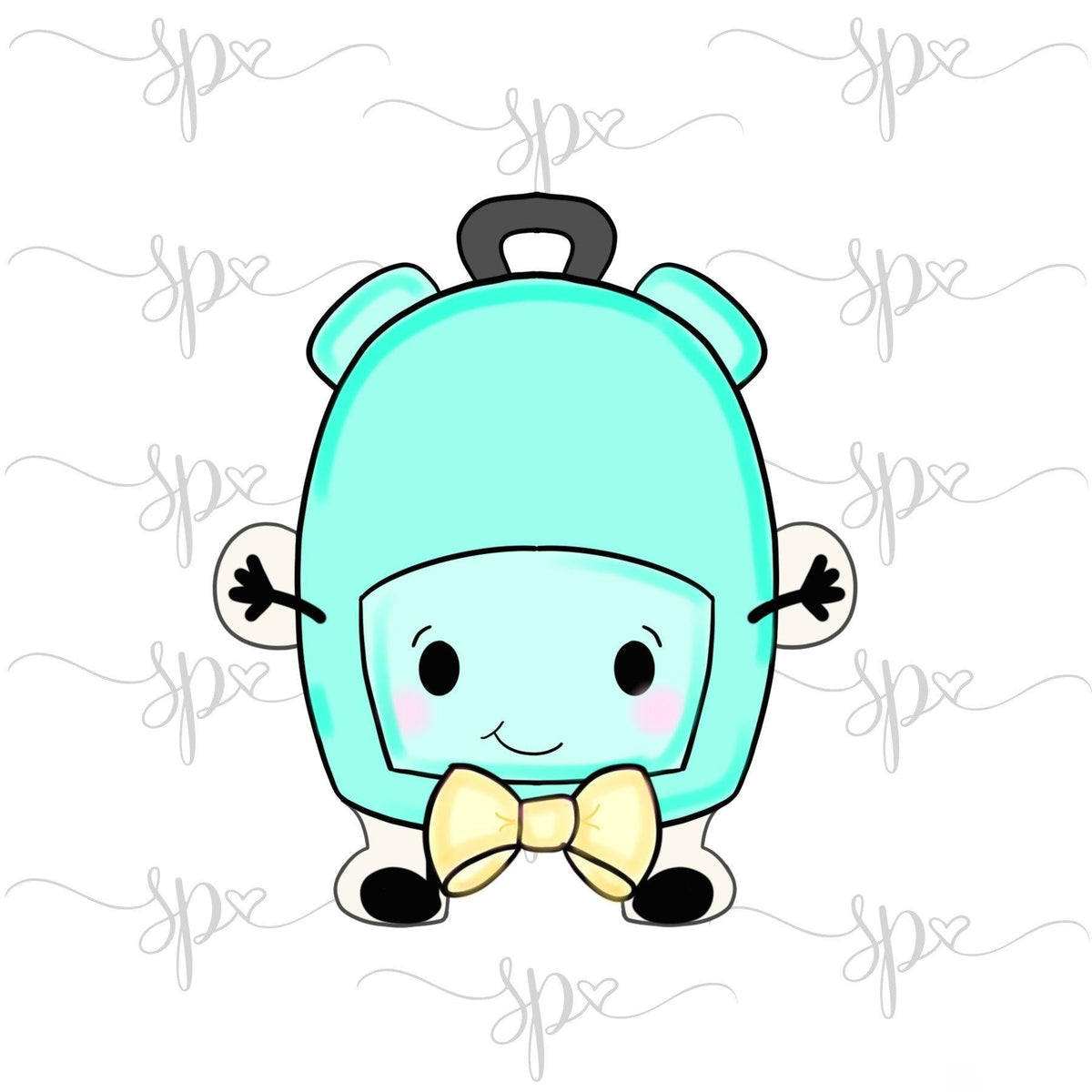 Bow Tie Backpack Kid Cookie Cutter - Sweetleigh 