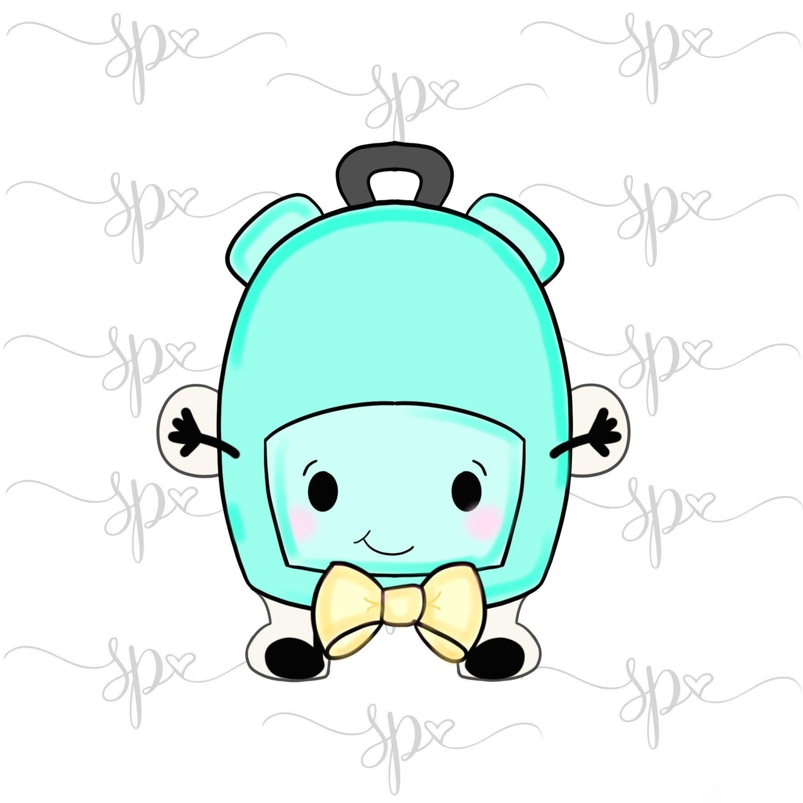 Bow Tie Backpack Kid Cookie Cutter - Sweetleigh 