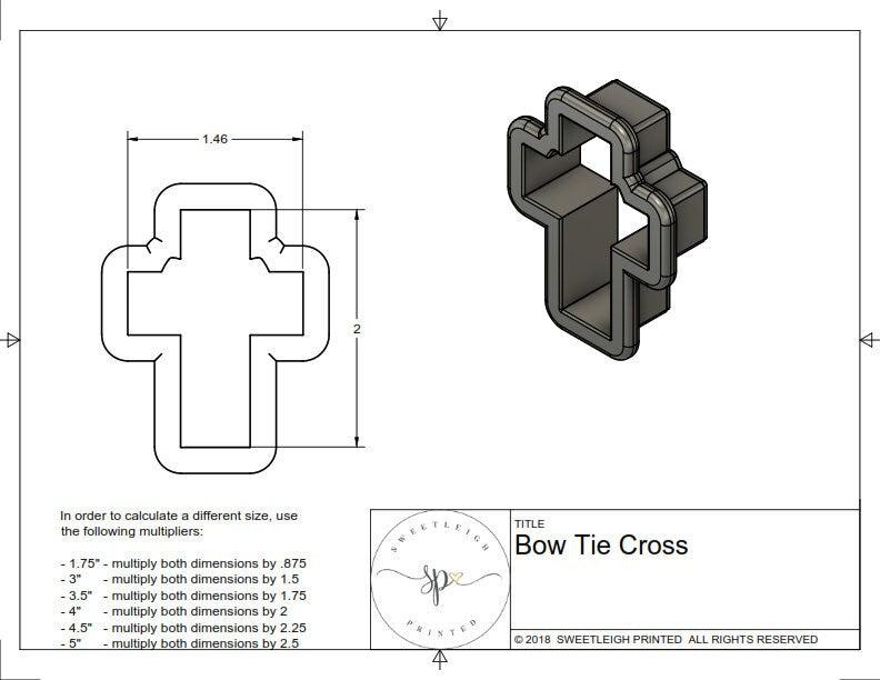 Bow Tie Cross Cookie Cutter - Sweetleigh 