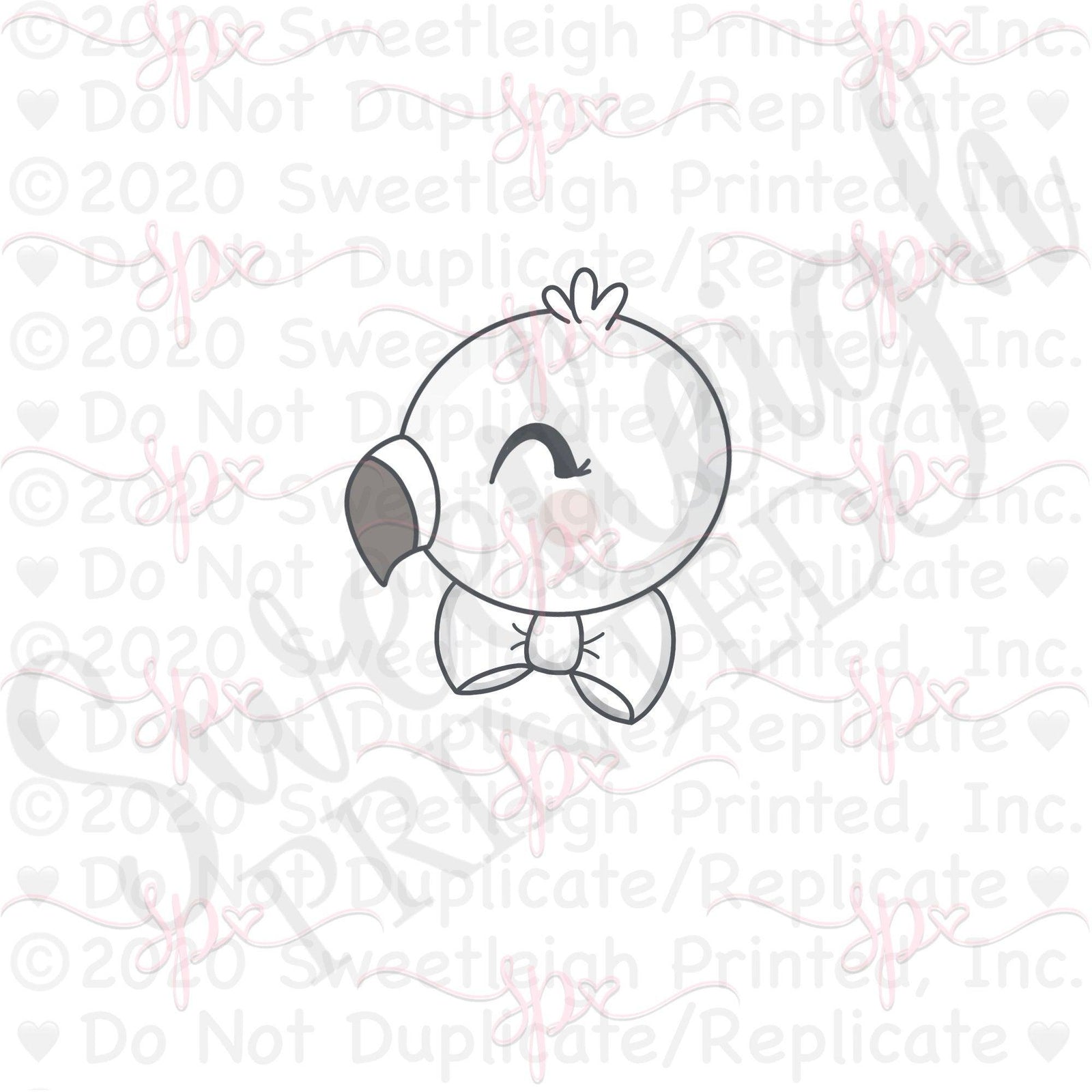 Bow Tie Flamingo Head Cookie Cutter - Sweetleigh 