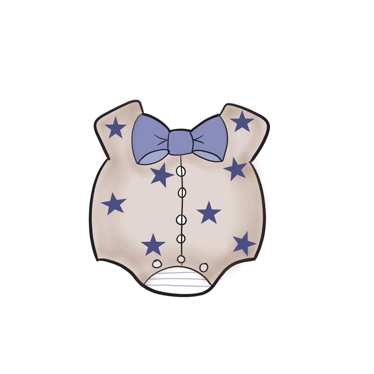 Bow Tie Romper Cookie Cutter - Sweetleigh 