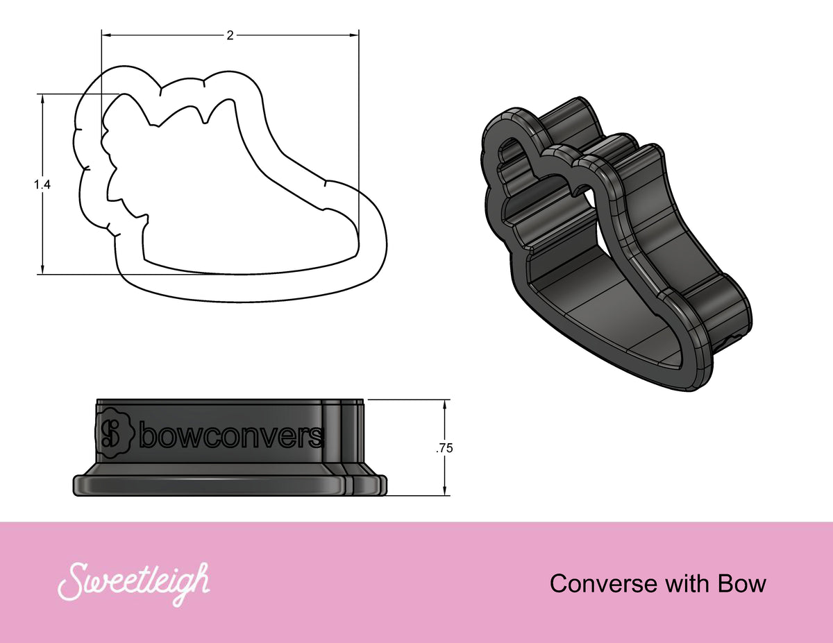 SweetAmbs Converse with Bow Cookie Cutter