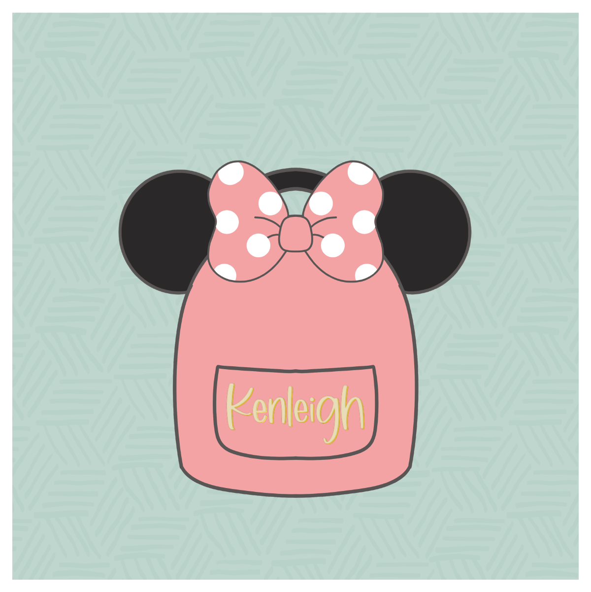 Mouse Ear Backpack with Bow Cookie Cutter