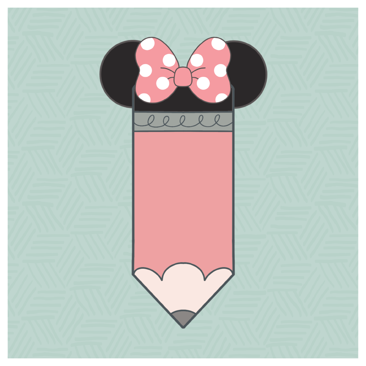 Mouse Ear Pencil with Bow Cookie Cutter