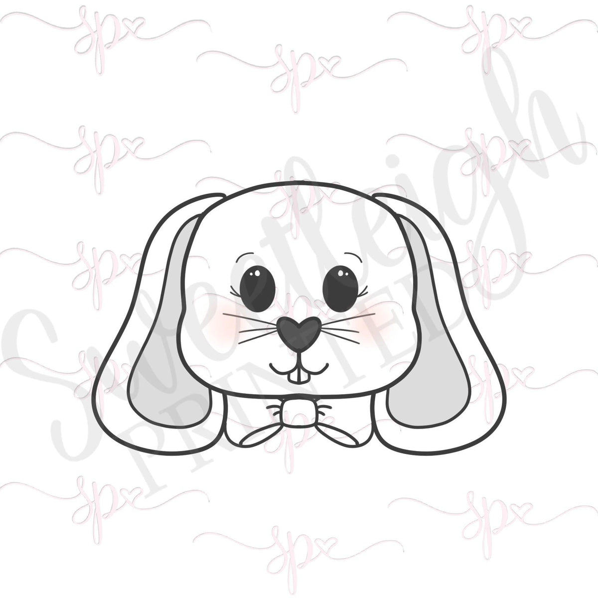 Bowtie Bunny Face 2020 Cookie Cutter - Sweetleigh 