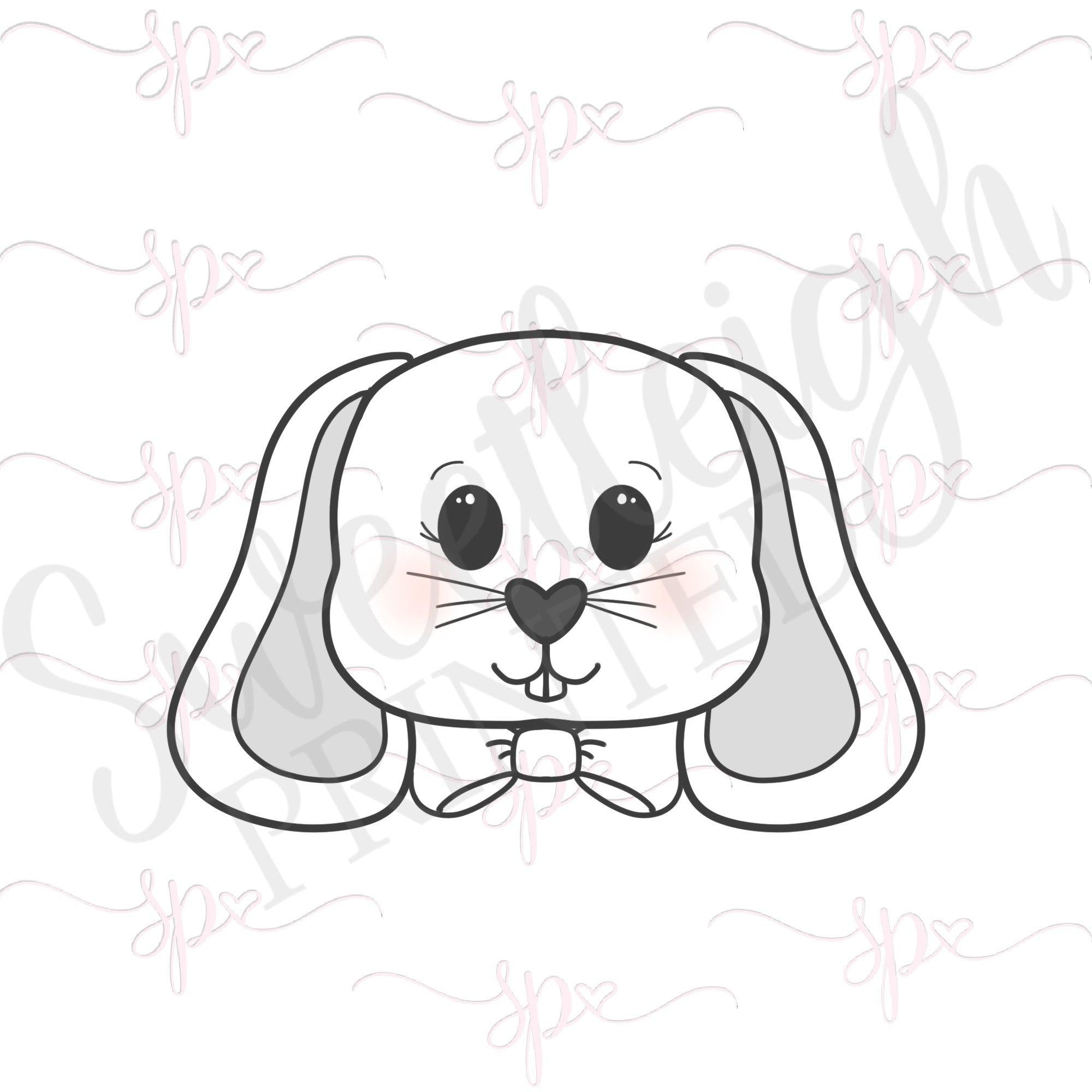 Bowtie Bunny Face 2020 Cookie Cutter - Sweetleigh 