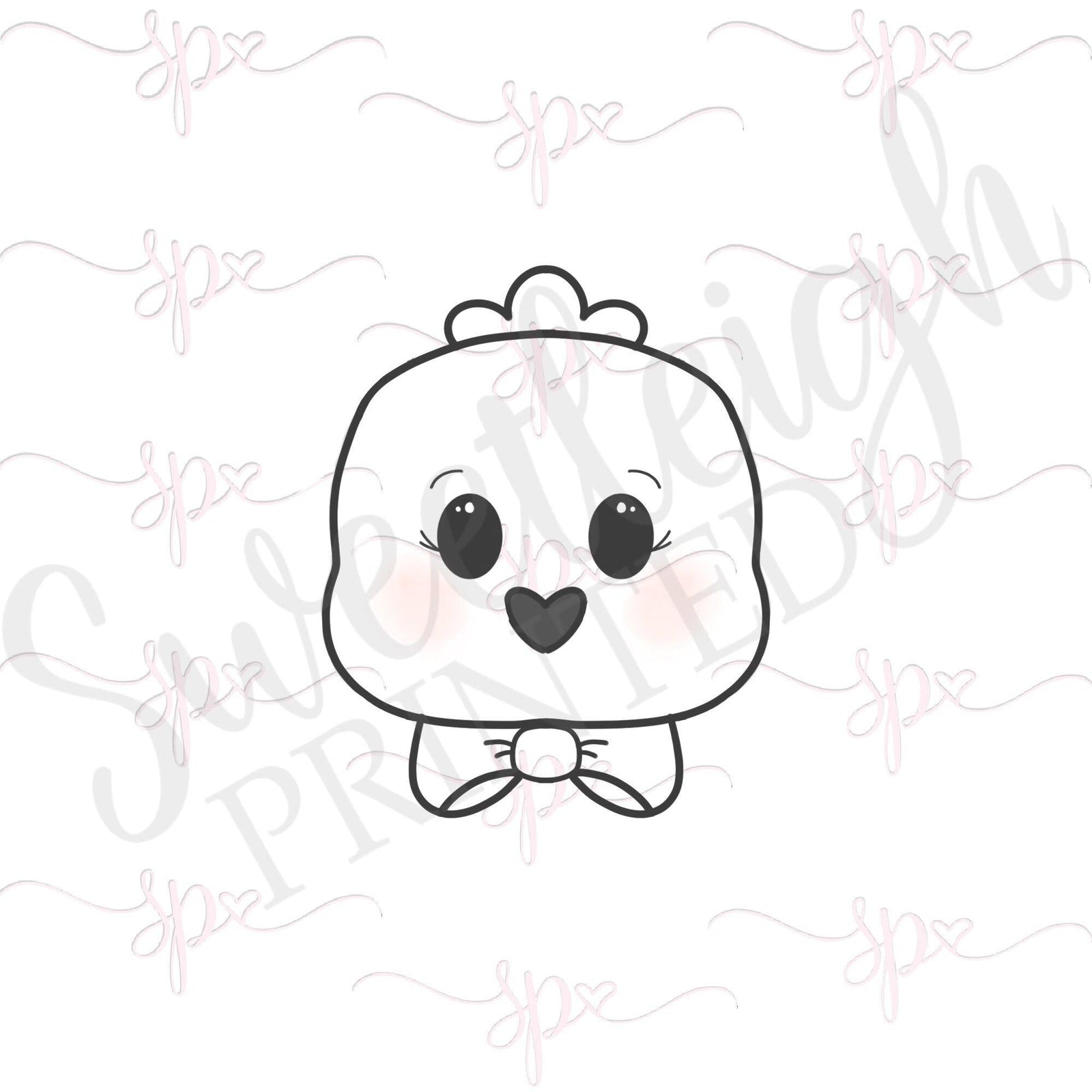 Bowtie Chick Face 2020 Cookie Cutter - Sweetleigh 