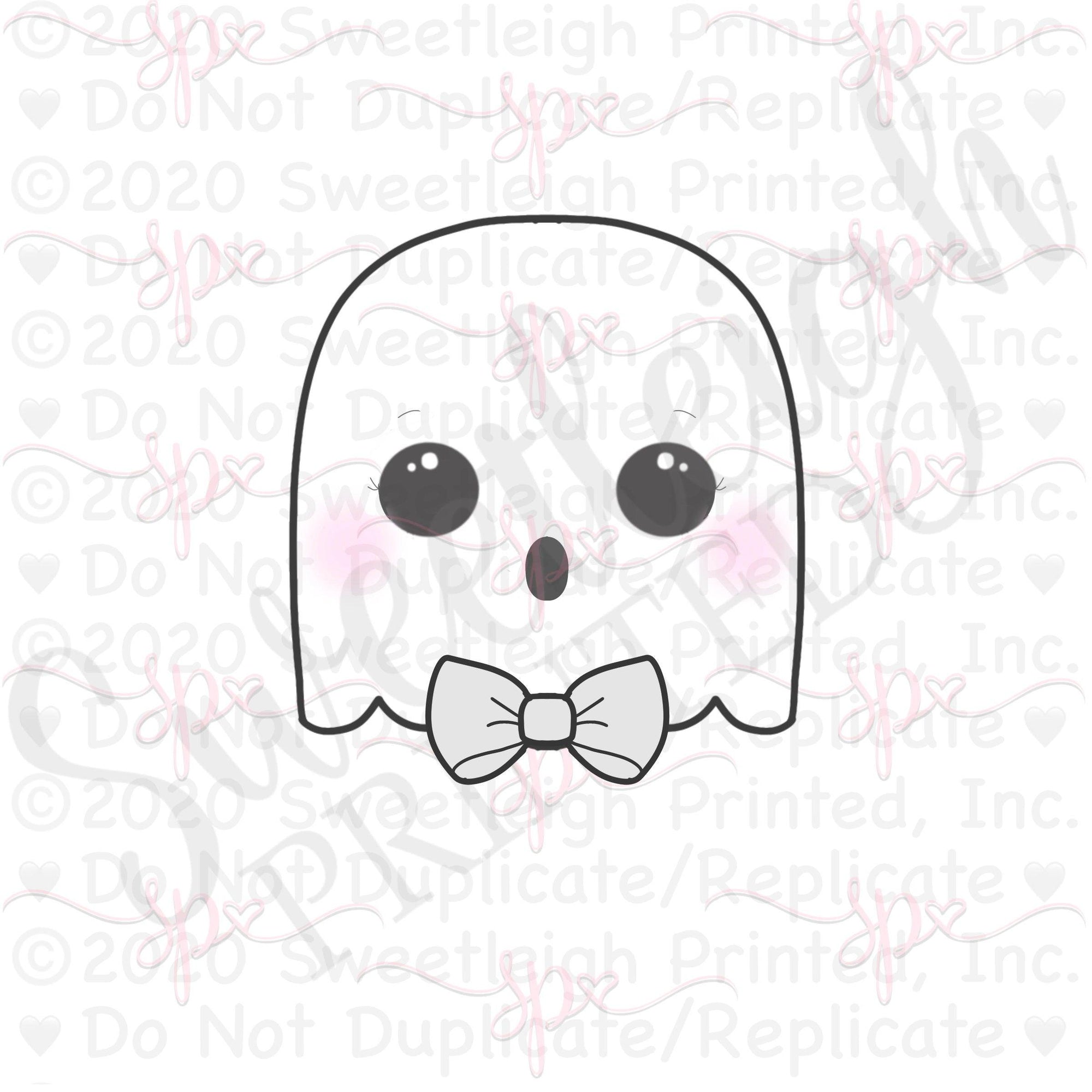 Bowtie Ghost 1 Cookie Cutter - Sweetleigh 