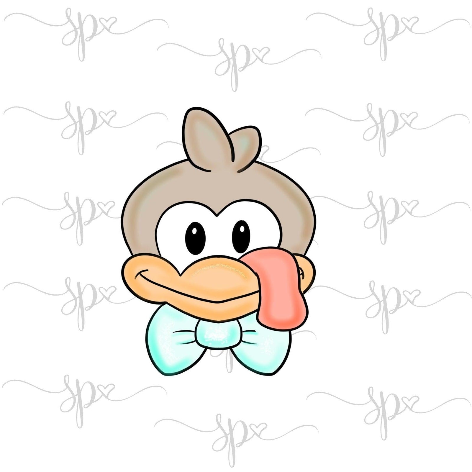 Bowtie Happy Turkey Face Cookie Cutter - Sweetleigh 