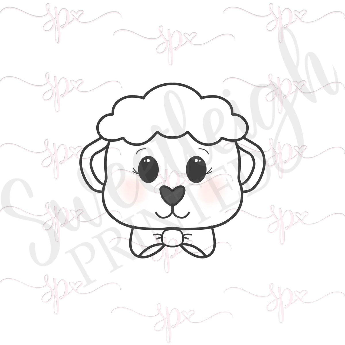 Bowtie Lamb Face 2020 Cookie Cutter - Sweetleigh 