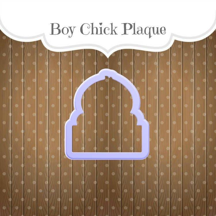 Boy Chick Plaque Cookie Cutter - Sweetleigh 