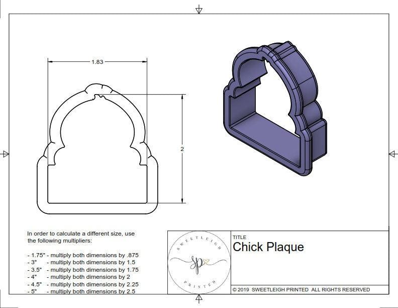 Boy Chick Plaque Cookie Cutter - Sweetleigh 