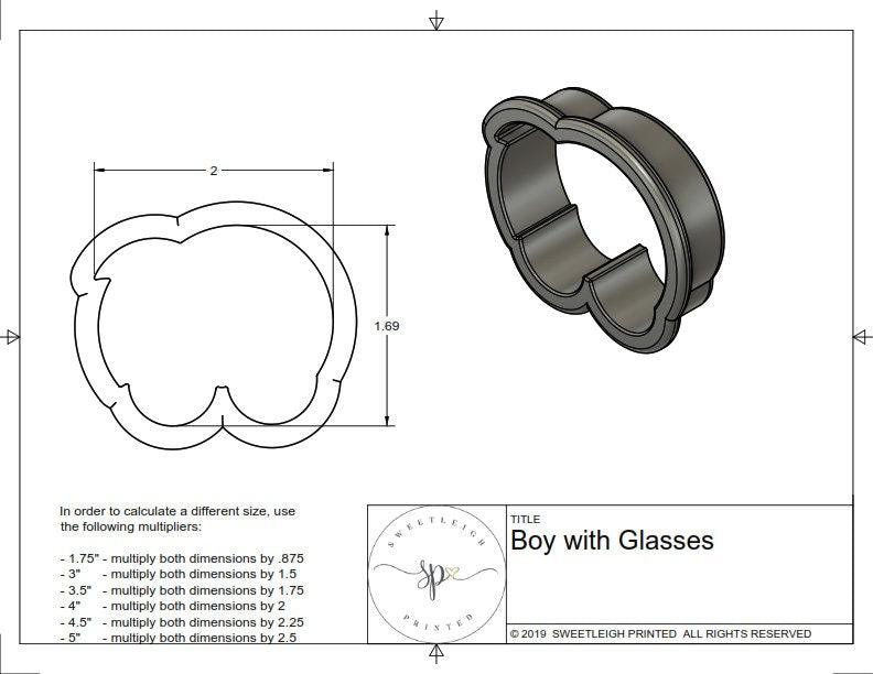 Boy with Glasses Cookie Cutter - Sweetleigh 